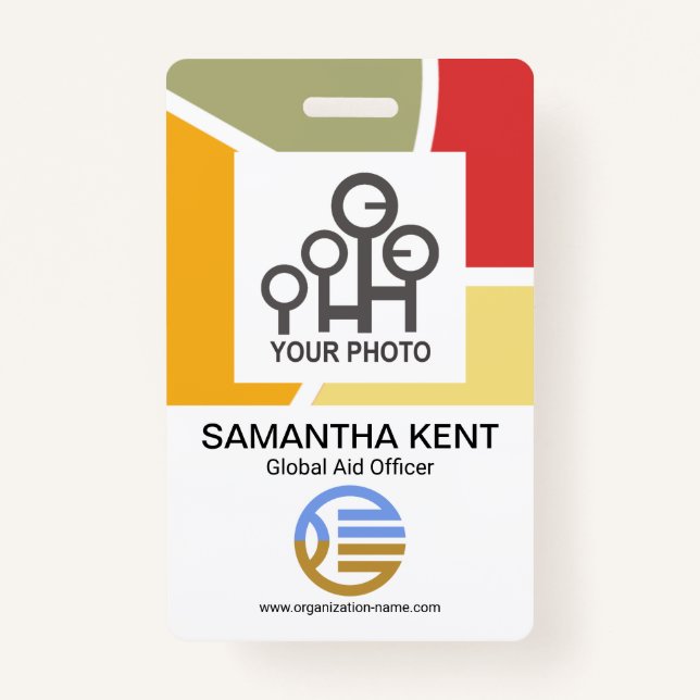 Badge Bordures de courbure artistique Modèle photo emplo (Devant)