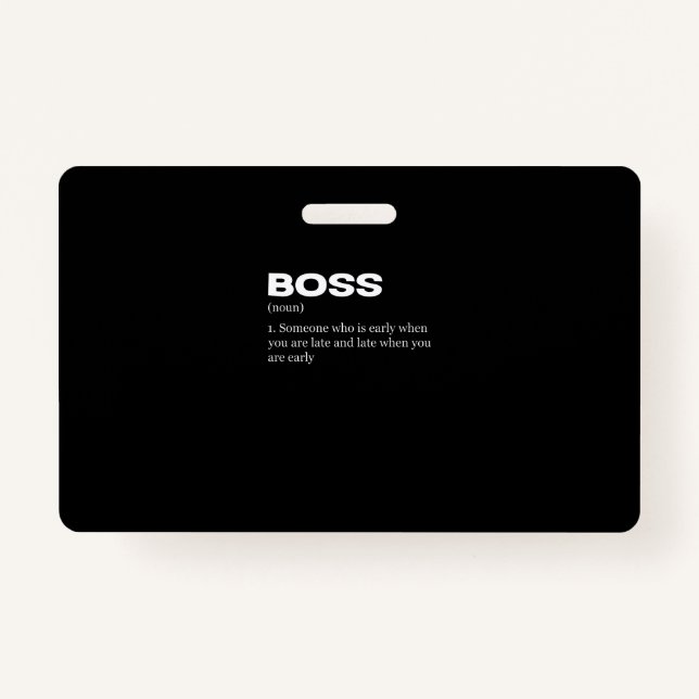 Badge Boss Funny Définition Joyeux Boss's Day (Devant)