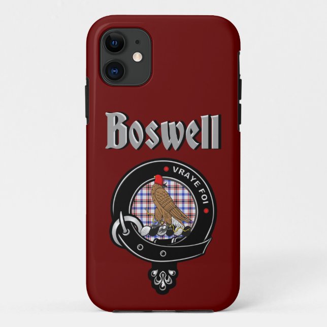 Badge Boswell Clan et étui téléphonique Tartan (Dos)