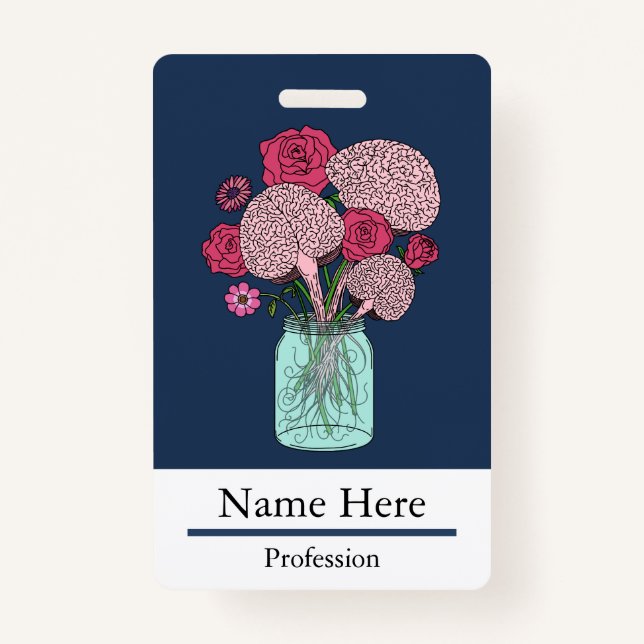 Badge Bouquet de fleurs cérébrales (Devant)