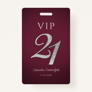 Badge Bourgogne 21e anniversaire Parties scintillant d'a