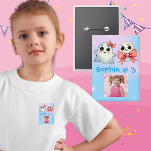 Badge Bouton Anniversaire de enfant d'Halloween Ghost