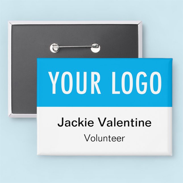 Badge Bouton Bouton Bouton Volontaire avec logo Balise N (MISOOK 3.5 x 2.5 inch Rectangle Button Volunteer Badge)