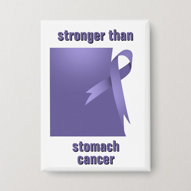 Badge Bouton Cancer de l'estomac plus fort que le bouton (Recto)