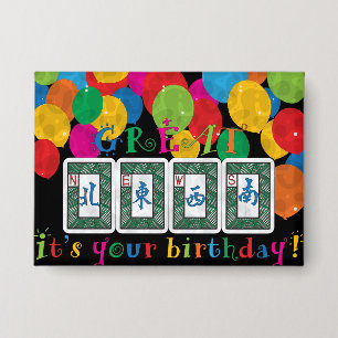 Badge Bouton d'anniversaire Mah Jongg NEWS