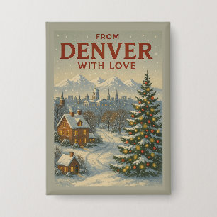 Badge Bouton de fête De Denver Avec Amour