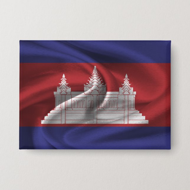 Badge Bouton Drapeau Cambodge (Recto)