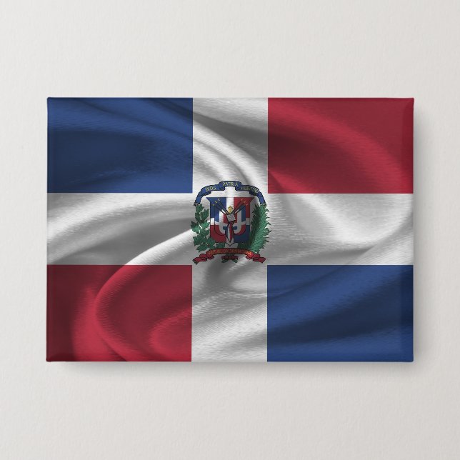 Badge Bouton Drapeau République Dominicaine (Recto)