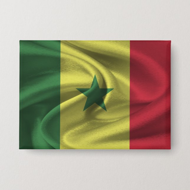 Badge Bouton Drapeau Sénégal (Recto)