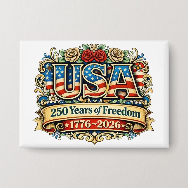 Badge Bouton du 250e anniversaire des États-Unis d'Améri (Recto)