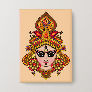 Badge Bouton du visage de la déesse Durga