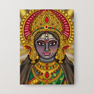Badge Bouton du visage de la déesse Kali