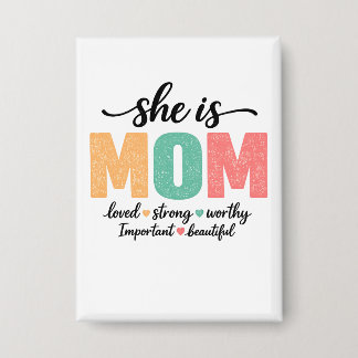 Badge Bouton Elle Est Maman