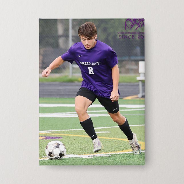 Badge Bouton Rectangle de football pour garçons CEC (Recto)