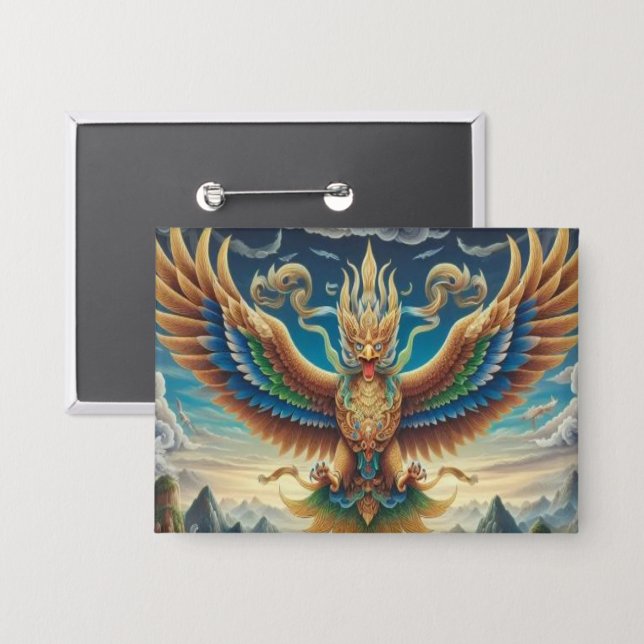 Badge Bouton Rectangle Garuda (Recto/Verso)
