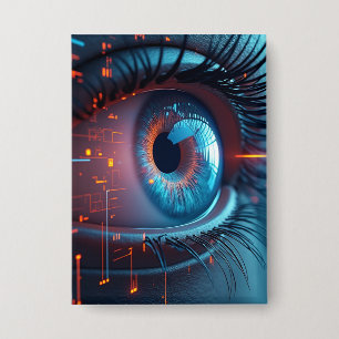 Badge Bouton rectangle oeil quantique