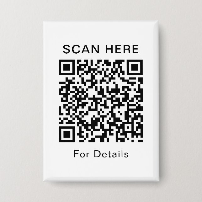 Badge Bouton rectangle QR personnalisable pour n'importe (Recto)
