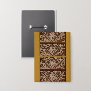Badge Bouton rectangulaire avec motif doré
