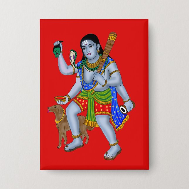 Badge Bouton Seigneur Bhairava (Recto)