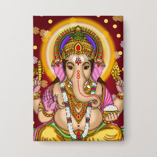 Badge Bouton Seigneur Ganesha
