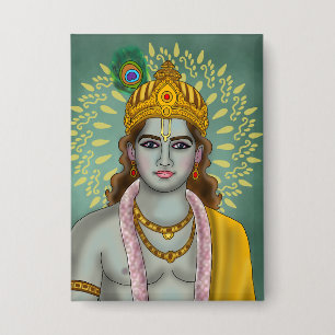 Badge Bouton Seigneur Krishna