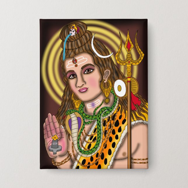 Badge Bouton Seigneur Shiva (Recto)