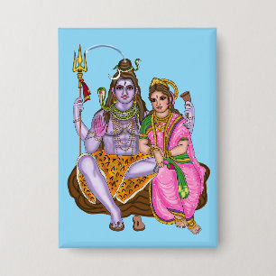 Badge Bouton Shiva Parvati