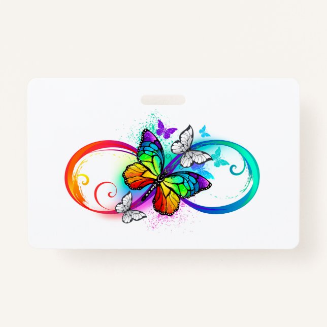 Badge Bright infinity with rainbow butterfly (Devant)