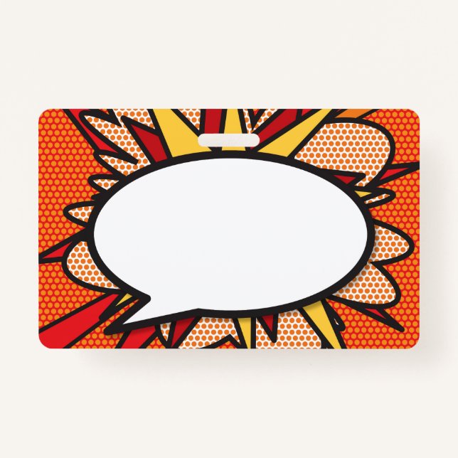 Badge Bulle de texte Pop Art de bande dessinée (Devant)