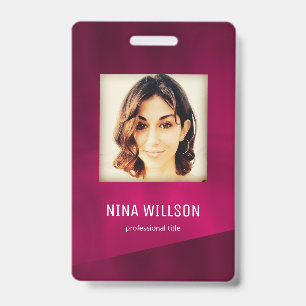 Badge Burgundy Photo Business ID