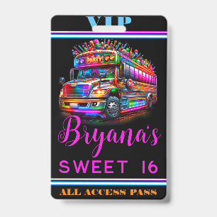 Badge Bus de fête amusant lumières brillantes éclatantes
