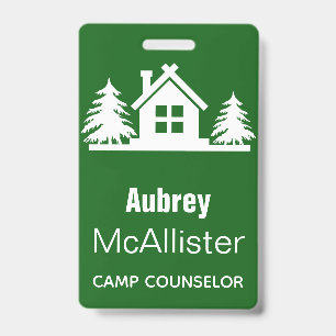 Badge Cabane Rustique & Arbres Conseiller de Camp