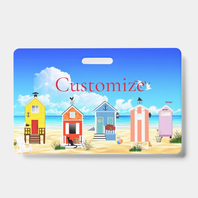 Badge Cabanes de plage minuscules et mignonnes Thunder_C (Avant)