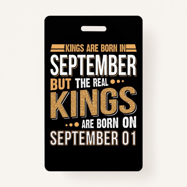 Badge Cadeau d'anniversaire | La Reine Est Née En Septem (Devant)