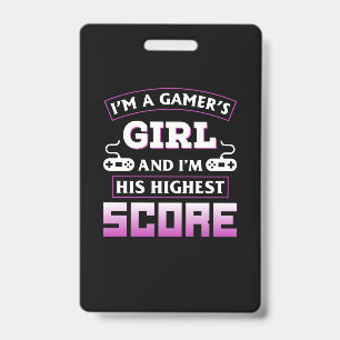 Badge Cadeau de joueur Je suis une fille joueuse