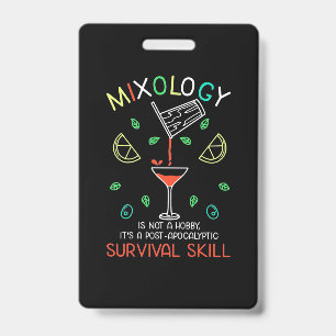 Badge Cadeau de Noël Barman Mixologue
