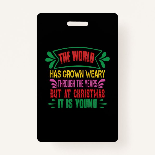 Badge Cadeau de Noël Le monde s'inquiète (Devant)