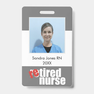 Badge cadeau de retraite d'infirmière photo avec message
