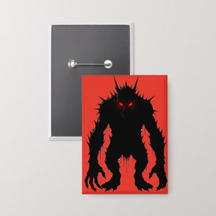 Badge Cadeau Monstre Demon Ombre Yeux Rouges Horreur
