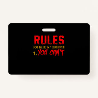 Badge Cadeau Pour Grandson | Règle Pour Rencontrer Mon P