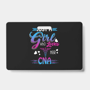 Badge Cadeau pour infirmière   Juste une fille qui aime 