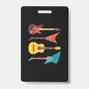 Badge Cadeau pour musicien de guitare électrique et de g