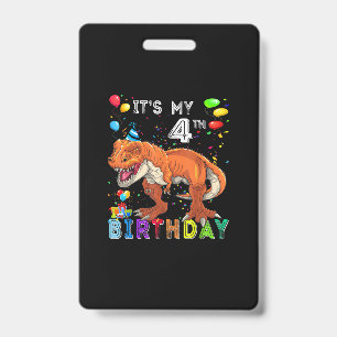 Badge Cadeaux d'anniversaire 4 Enfants garçons Dino T Re