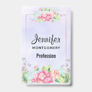 Badge Cadre floral aquarelle rose moderne