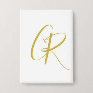 Badge Calligraphie couleur or monogramme moderne minimal