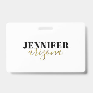 Badge Calligraphie Elegant Plain Ajouter son propre nom