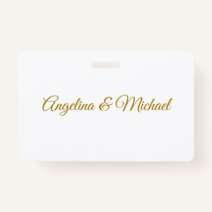 Badge Calligraphie professionnelle Elegant or couleur