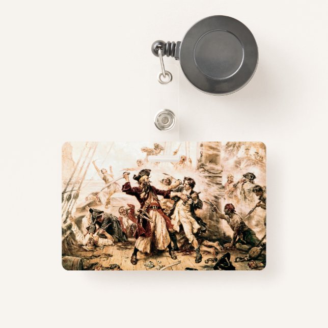 Badge Capture, Barbe noire pirate, Revenge de la reine A (Front with Retractable)