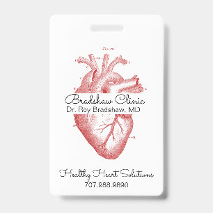 Badge Cardiologue ou clinique du cœur Anatomique cœur
