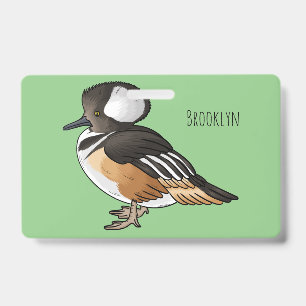 Badge Caricature à capuchon d'oiseau marchand